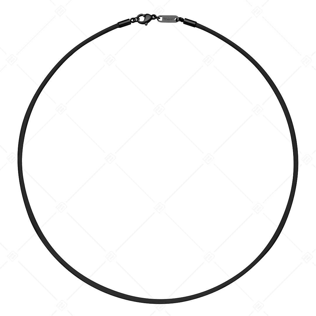 BALCANO - Cordino / Kautschuk Halskette mit schwarz PVD-beschichtetem Edelstahl Hummerkrallenverschluss - 2 mm (554011CA11)