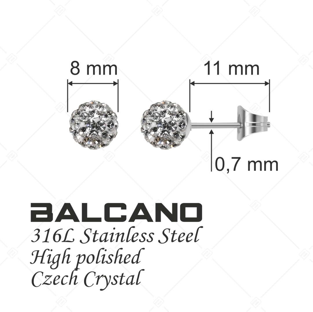 BALCANO - Boucles d'oreilles Shamballa avec des cristaux tchèques (601002GT00)