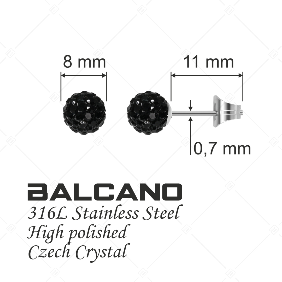 BALCANO - Shamballa / Kugel Ohrstecker mit Tschechischen Kristallen (601002GT11)