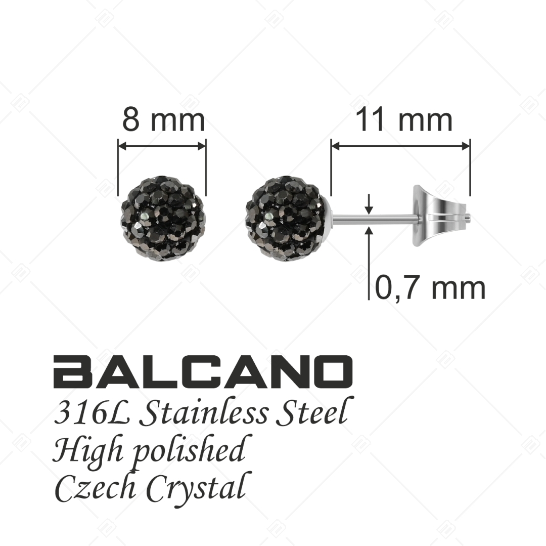 BALCANO - Boucles d'oreilles Shamballa avec des cristaux tchèques (601002GT18)