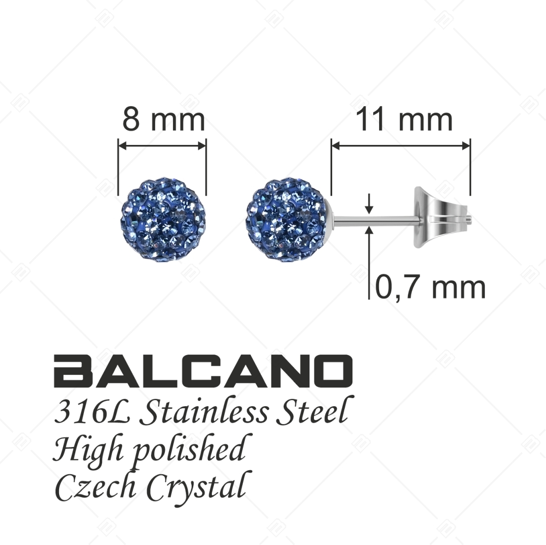 BALCANO - Boucles d'oreilles Shamballa avec des cristaux tchèques (601002GT44)