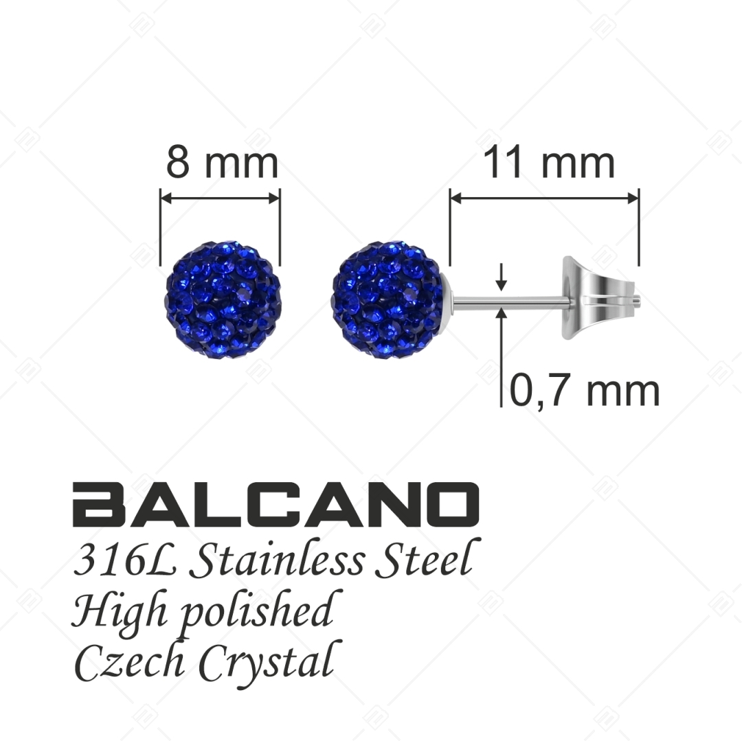 BALCANO - Shamballa / Kugel Ohrstecker mit Tschechischen Kristallen (601002GT81)