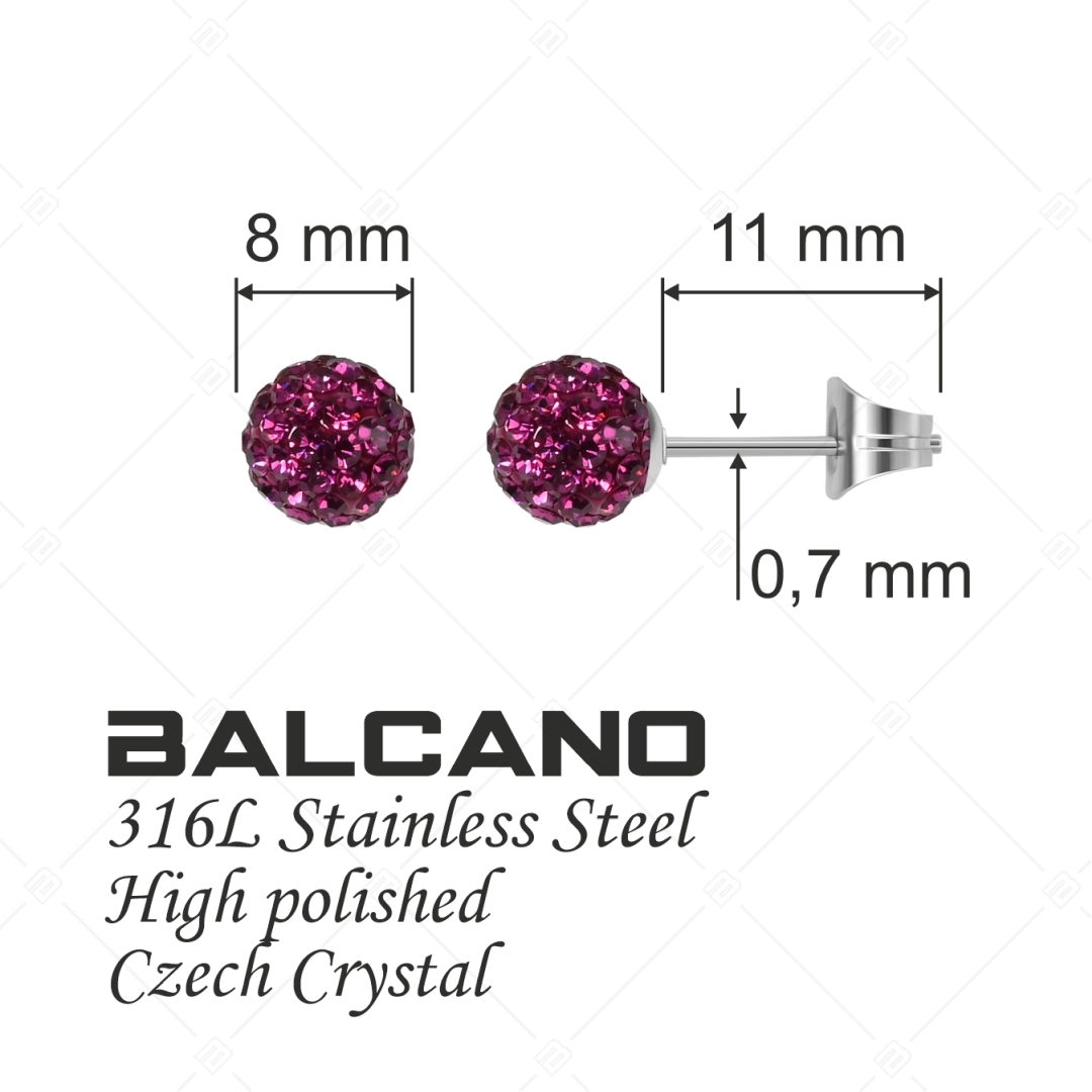 BALCANO - Shamballa / Kugel Ohrstecker mit Tschechischen Kristallen (601002GT84)