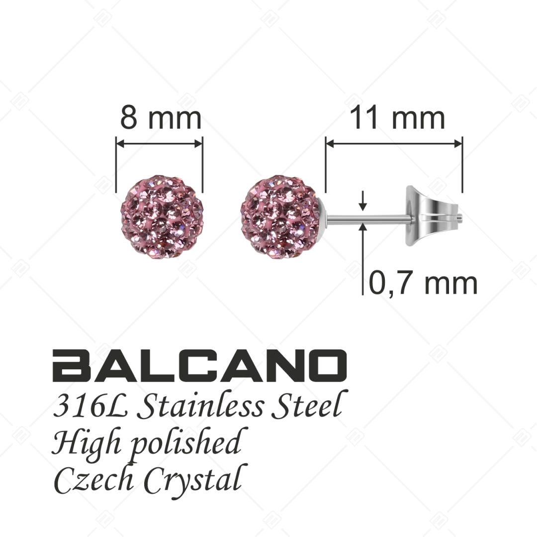 BALCANO - Shamballa / Kugel Ohrstecker mit Tschechischen Kristallen (601002GT87)