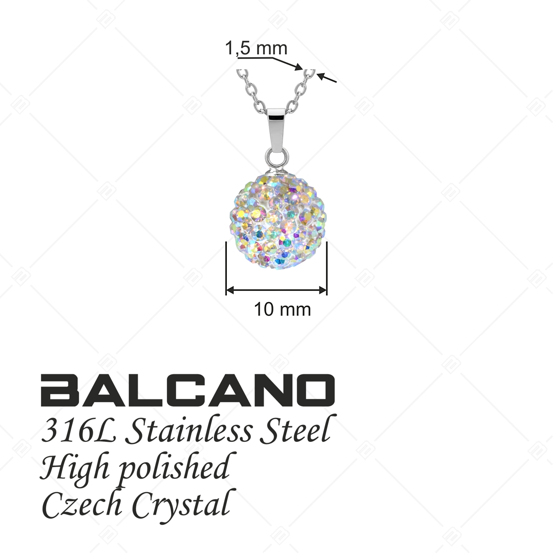 BALCANO - Shamballa / Pendentif avec cristaux tchèques et chaîne d'ancre en acier inoxydable (601012GT09)