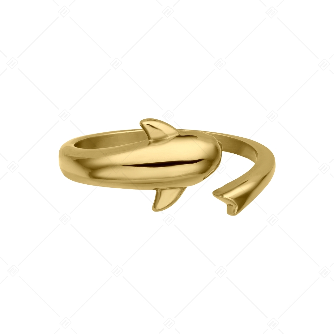 BALCANO - Dolphin / Dolphin Shaped Stainless Steel Toe Ring, 18K Gold Plated (651001BC88)