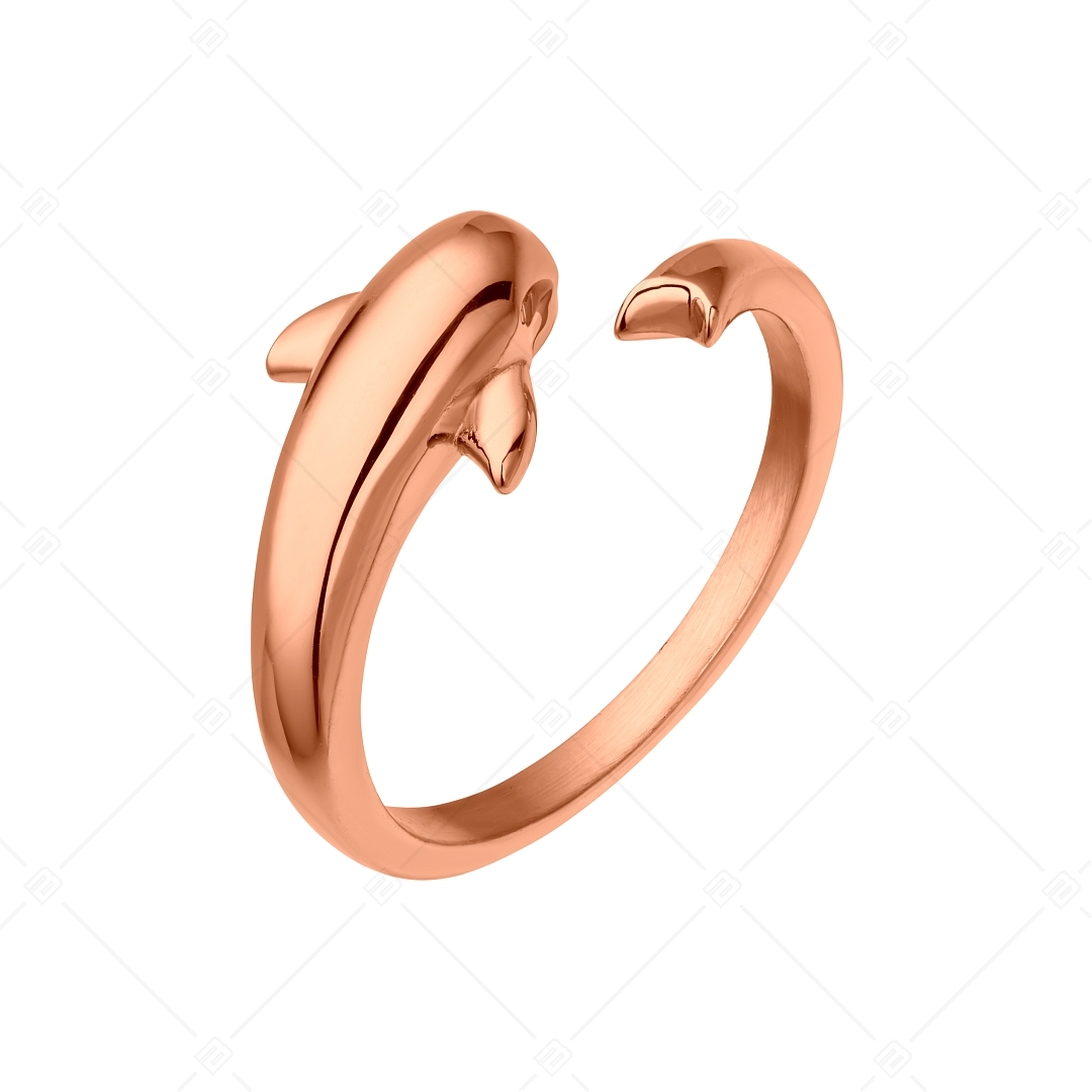 BALCANO - Dolphin / Dolphin Shaped Stainless Steel Toe Ring, 18K Rose Gold Plated (651001BC96)
