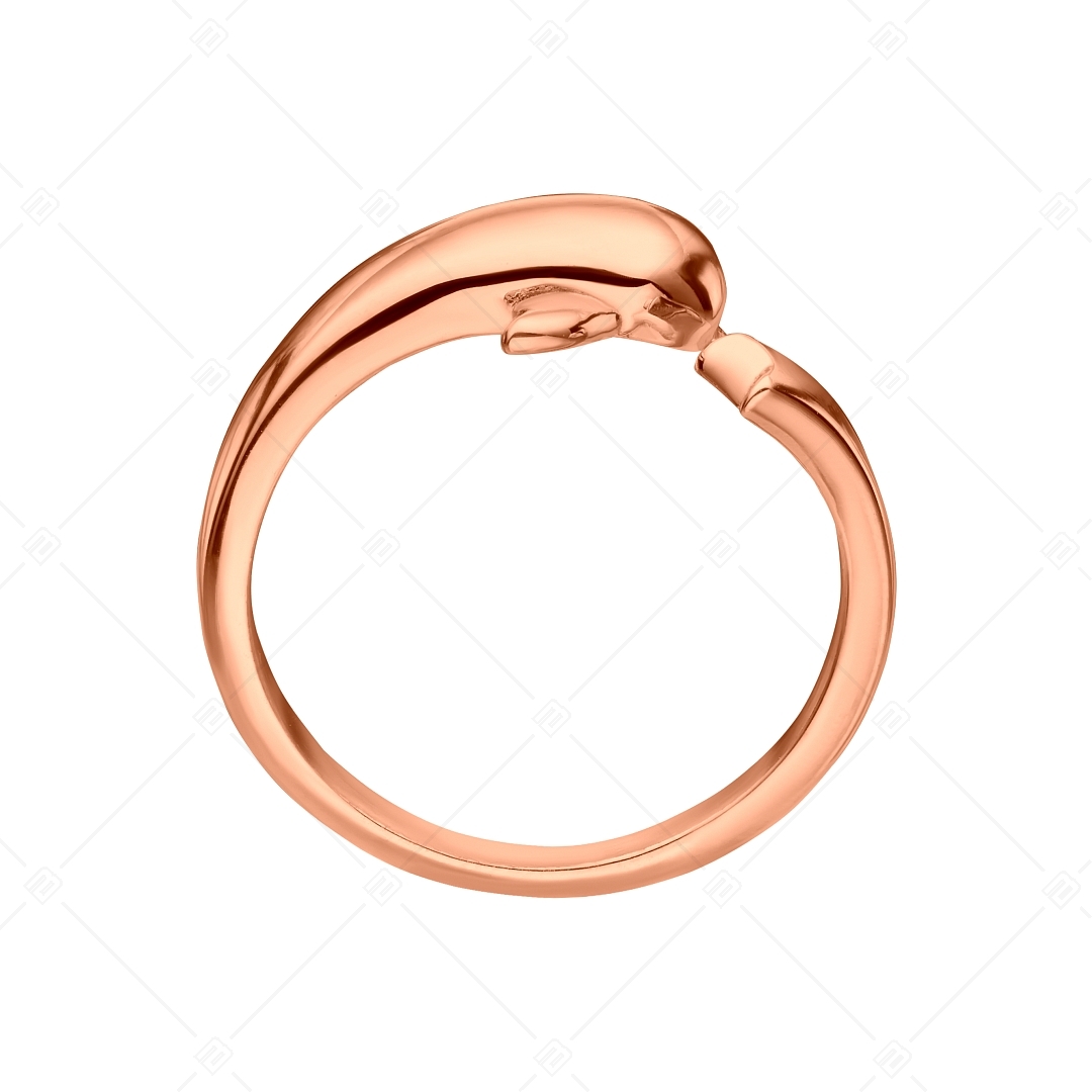 BALCANO - Dolphin / Dolphin Shaped Stainless Steel Toe Ring, 18K Rose Gold Plated (651001BC96)
