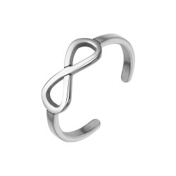 BALCANO - Infinity / Anneau d'orteil en acier inoxydable avec symbole de l'infini, avec hautement polie