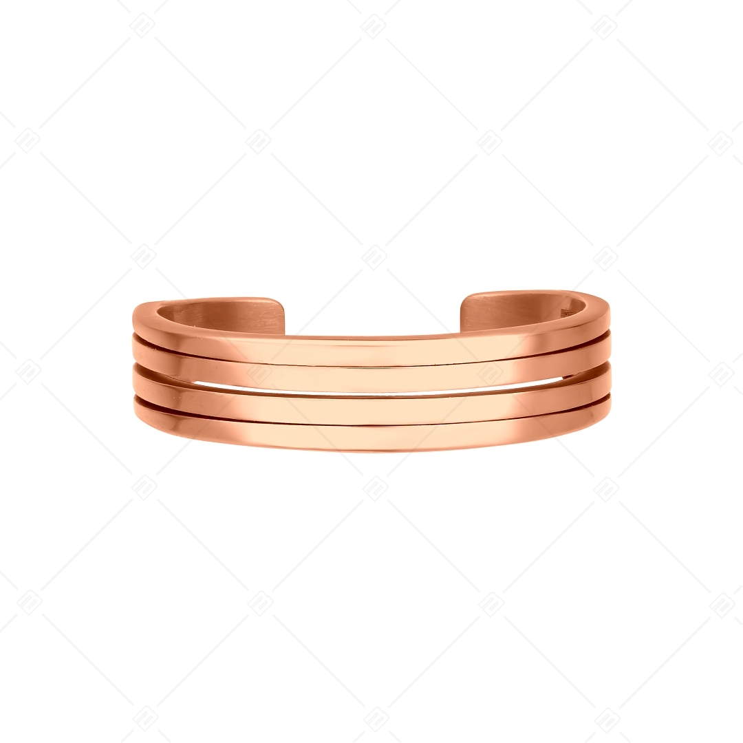 BALCANO - Arc / Multi-Lane Arc Shaped Stainless Steel Toe Ring, 18K Rose Gold Plated (651004BC96)