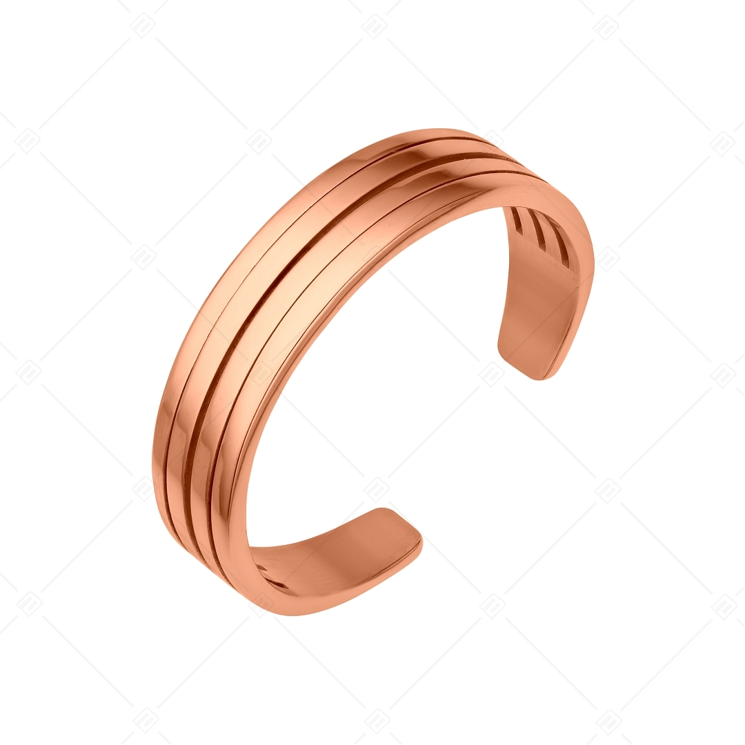 BALCANO - Arc / Multi-Lane Arc Shaped Stainless Steel Toe Ring, 18K Rose Gold Plated (651004BC96)