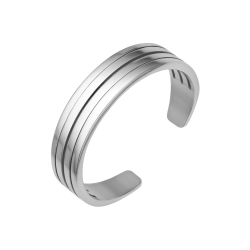 BALCANO - Arc / Multi-Lane Arc Shaped Stainless Steel Toe Ring, High Polished