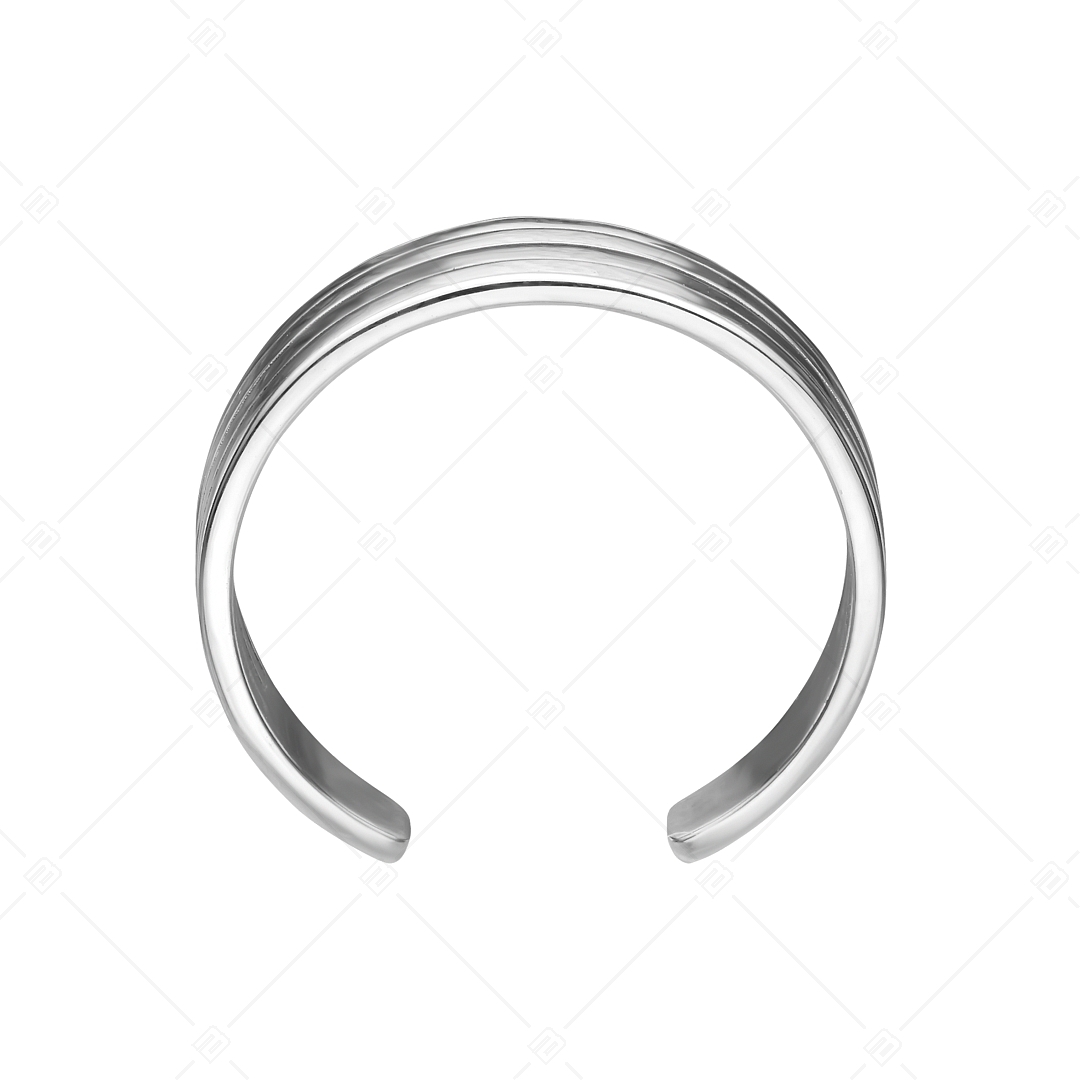 BALCANO - Arc / Multi-Lane Arc Shaped Stainless Steel Toe Ring, High Polished (651004BC97)