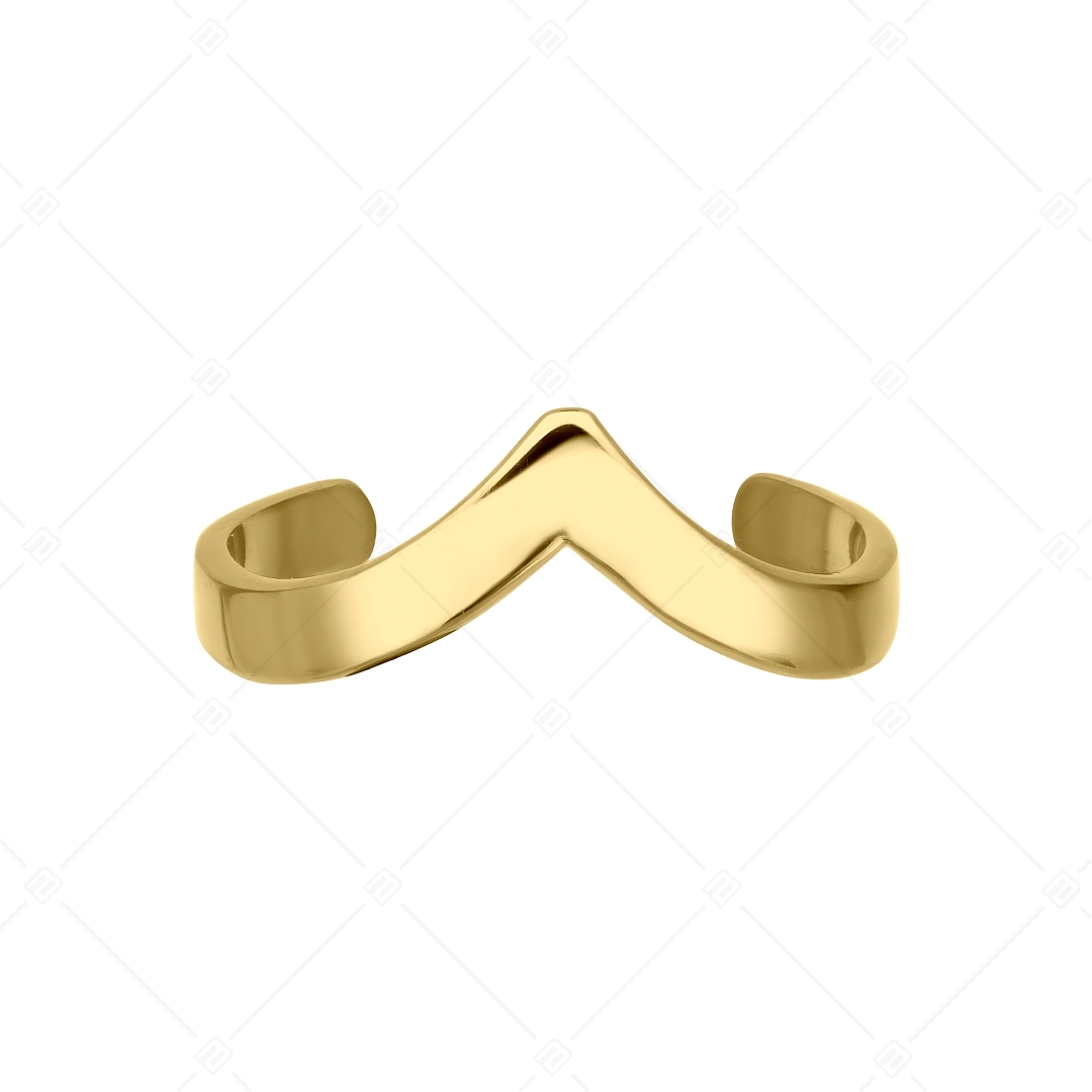 BALCANO - Vanilla / "V" Shaped Stainless Steel Toe Ring, 18K Gold Plated (651005BC88)