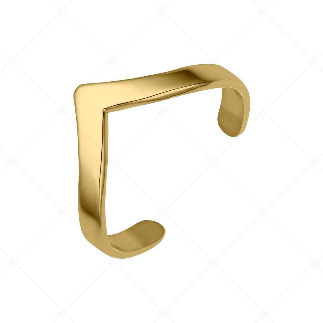 BALCANO - Vanilla / "V" Shaped Stainless Steel Toe Ring, 18K Gold Plated (651005BC88)