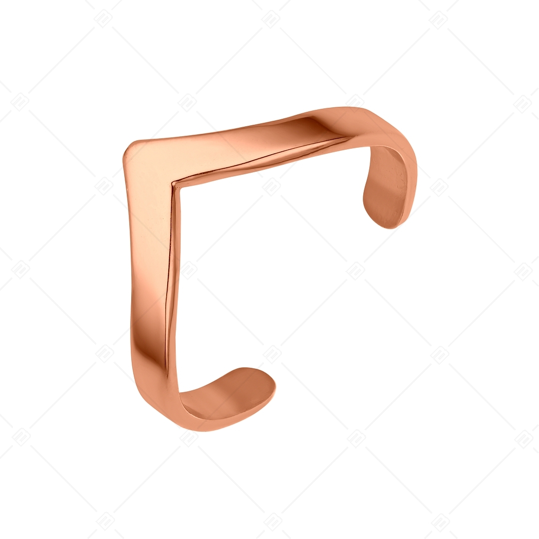 BALCANO - Vanilla / "V" Shaped Stainless Steel Toe Ring, 18K Rose Gold Plated (651005BC96)