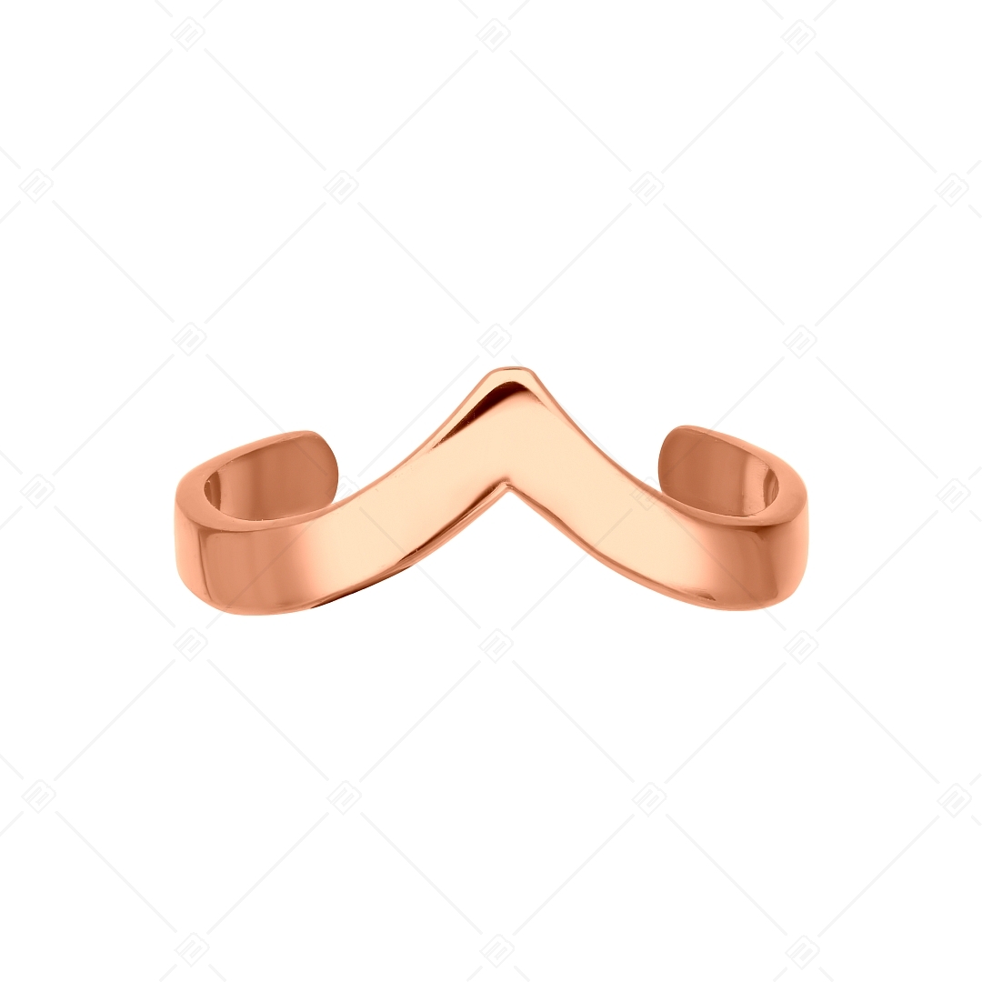 BALCANO - Vanilla / "V" Shaped Stainless Steel Toe Ring, 18K Rose Gold Plated (651005BC96)