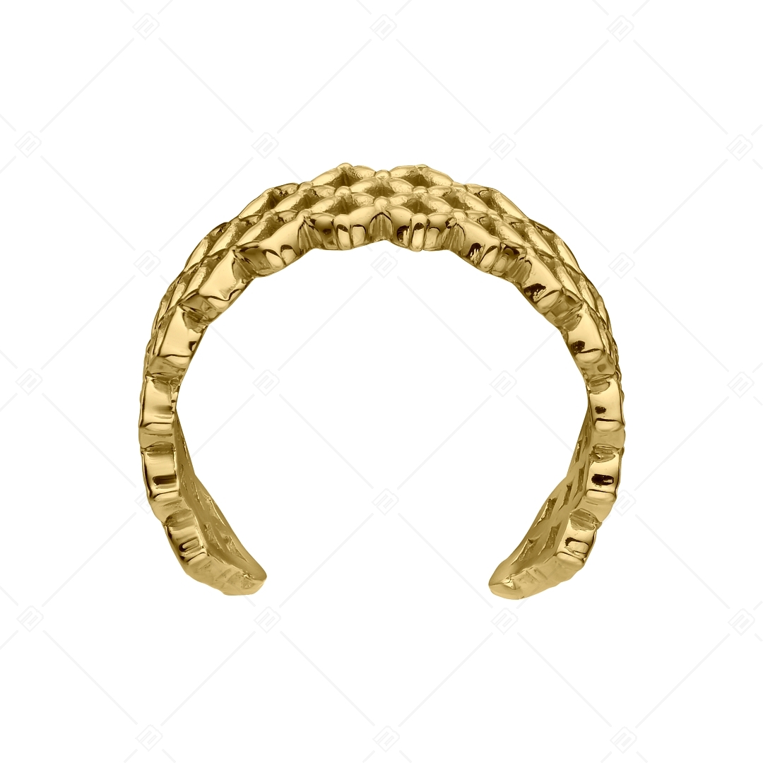 BALCANO - Lace / Stainless Steel Toe Ring With Lace Shape, 18K Gold Plated (651006BC88)