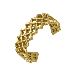 BALCANO - Lace / Stainless Steel Toe Ring With Lace Shape, 18K Gold Plated