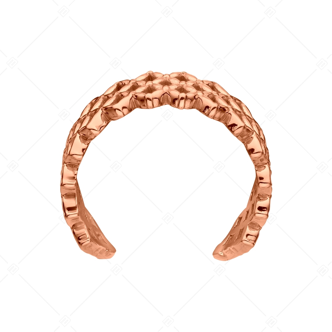 BALCANO - Lace / Stainless Steel Toe Ring With Lace Shape, 18K Rose Gold Plated (651006BC96)