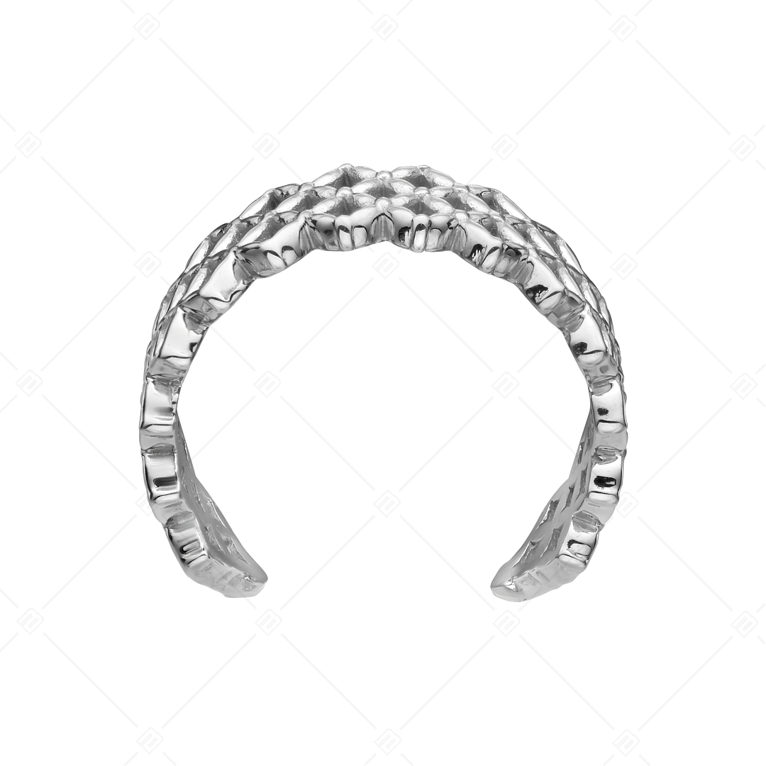 BALCANO - Lace / Stainless Steel Toe Ring With Lace Shape, High Polished (651006BC97)