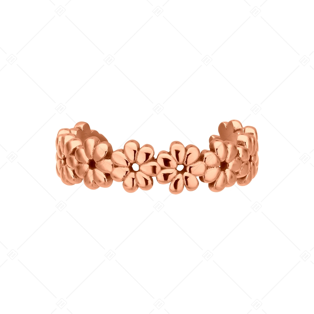BALCANO - Daisy / Stainless Steel Toe Ring With Daisy Flowers, 18K Rose Gold Plated (651007BC96)