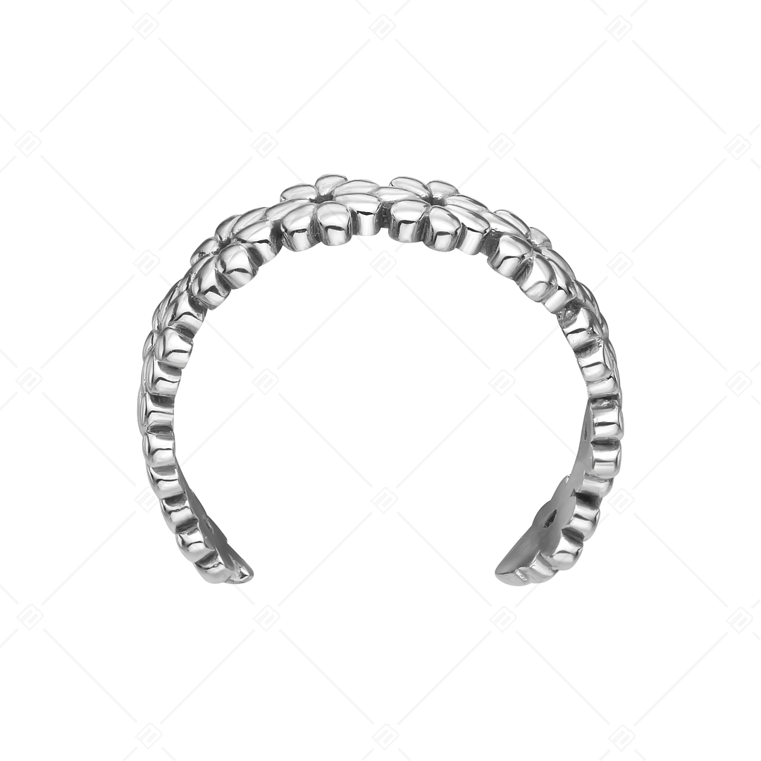 BALCANO - Daisy / Stainless Steel Toe Ring With Daisy Flowers, High Polished (651007BC97)