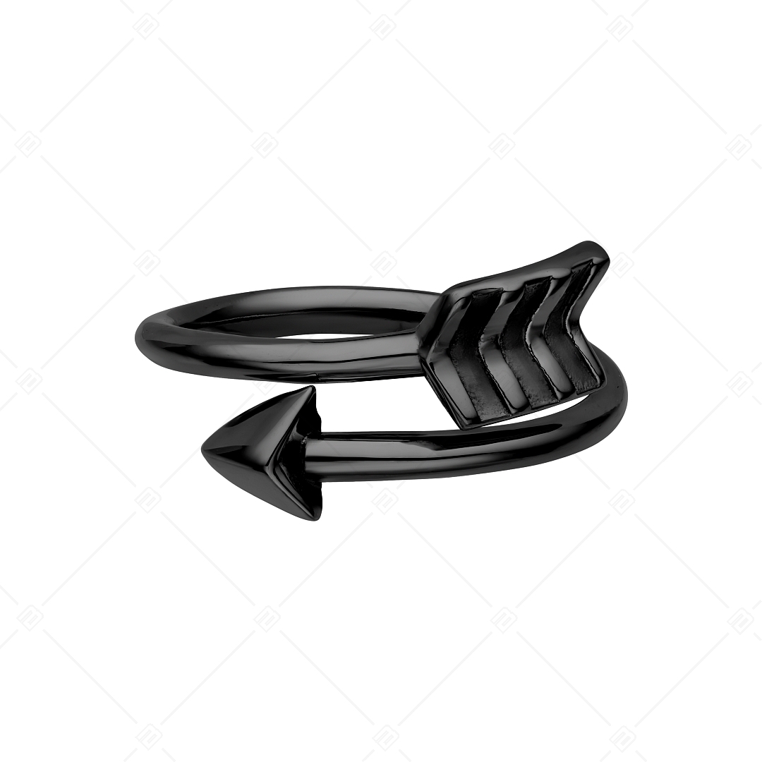BALCANO - Arrow / Anneau d'orteil en acier inoxydable en forme de flèche, plaqué PVD noir (651008BC11)