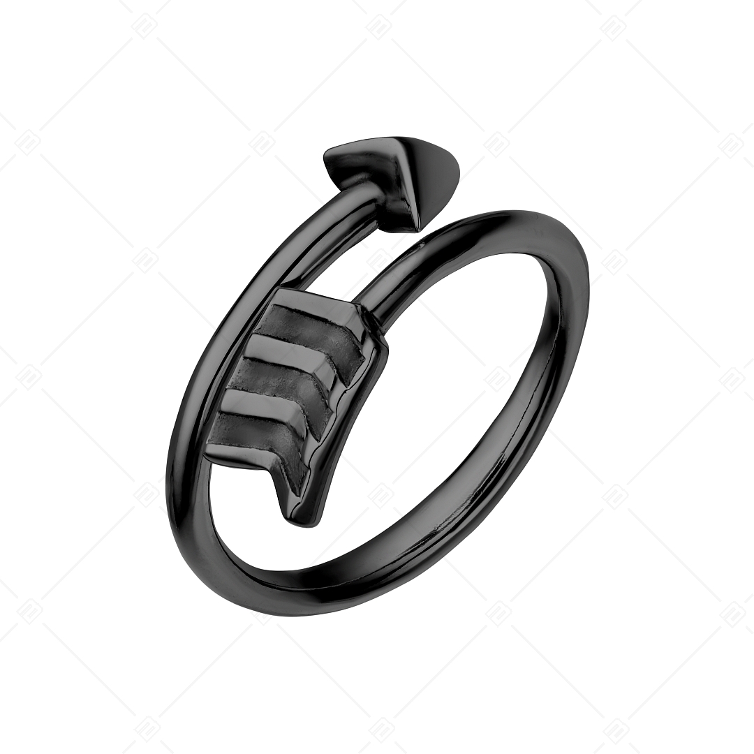 BALCANO - Arrow / Arrow Shaped Stainless Steel Toe Ring, Black PVD Plated (651008BC11)
