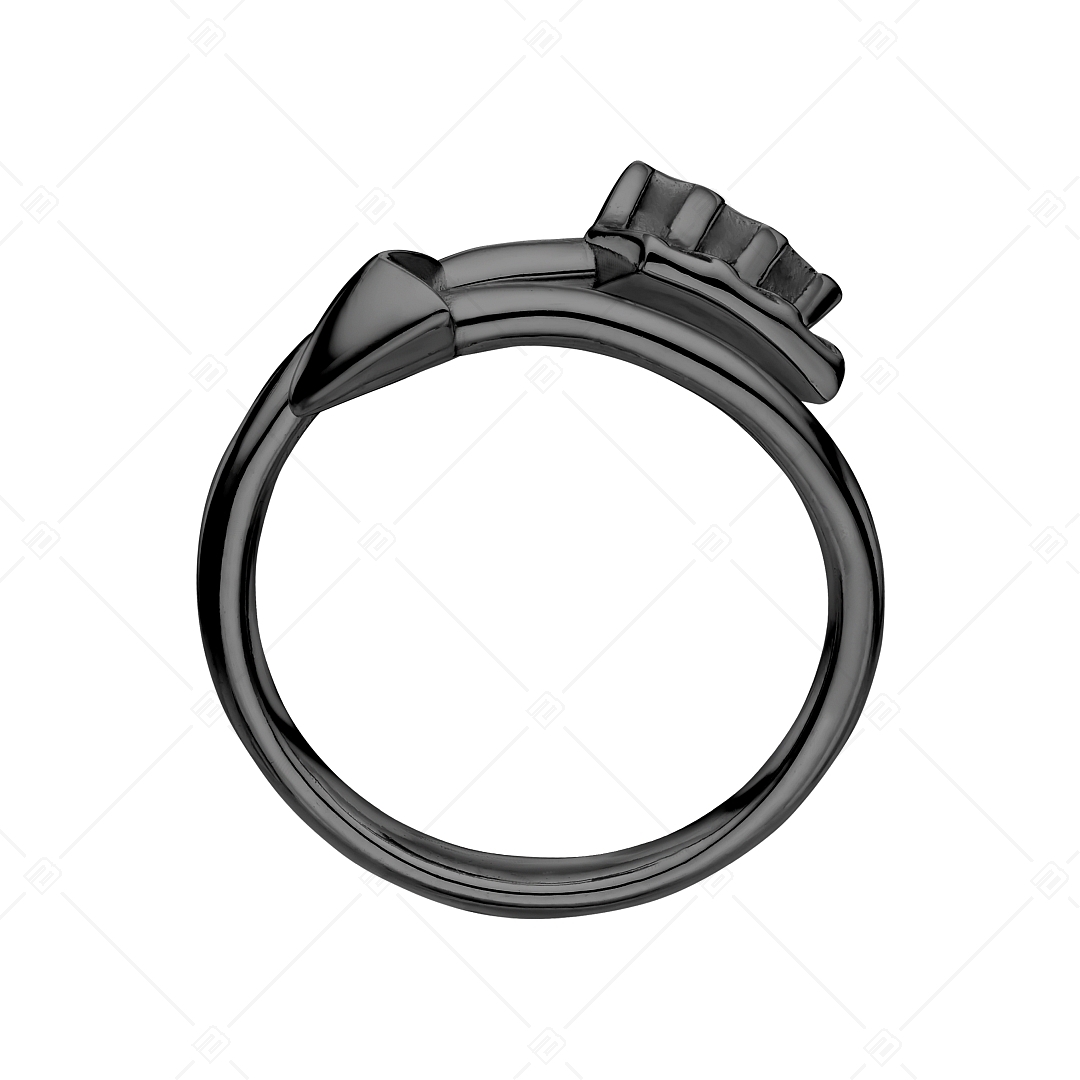 BALCANO - Arrow / Arrow Shaped Stainless Steel Toe Ring, Black PVD Plated (651008BC11)