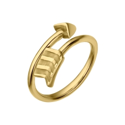 BALCANO - Arrow / Arrow Shaped Stainless Steel Toe Ring, 18K Gold Plated