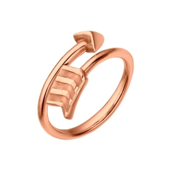 BALCANO - Arrow / Arrow Shaped Stainless Steel Toe Ring, 18K Rose Gold Plated
