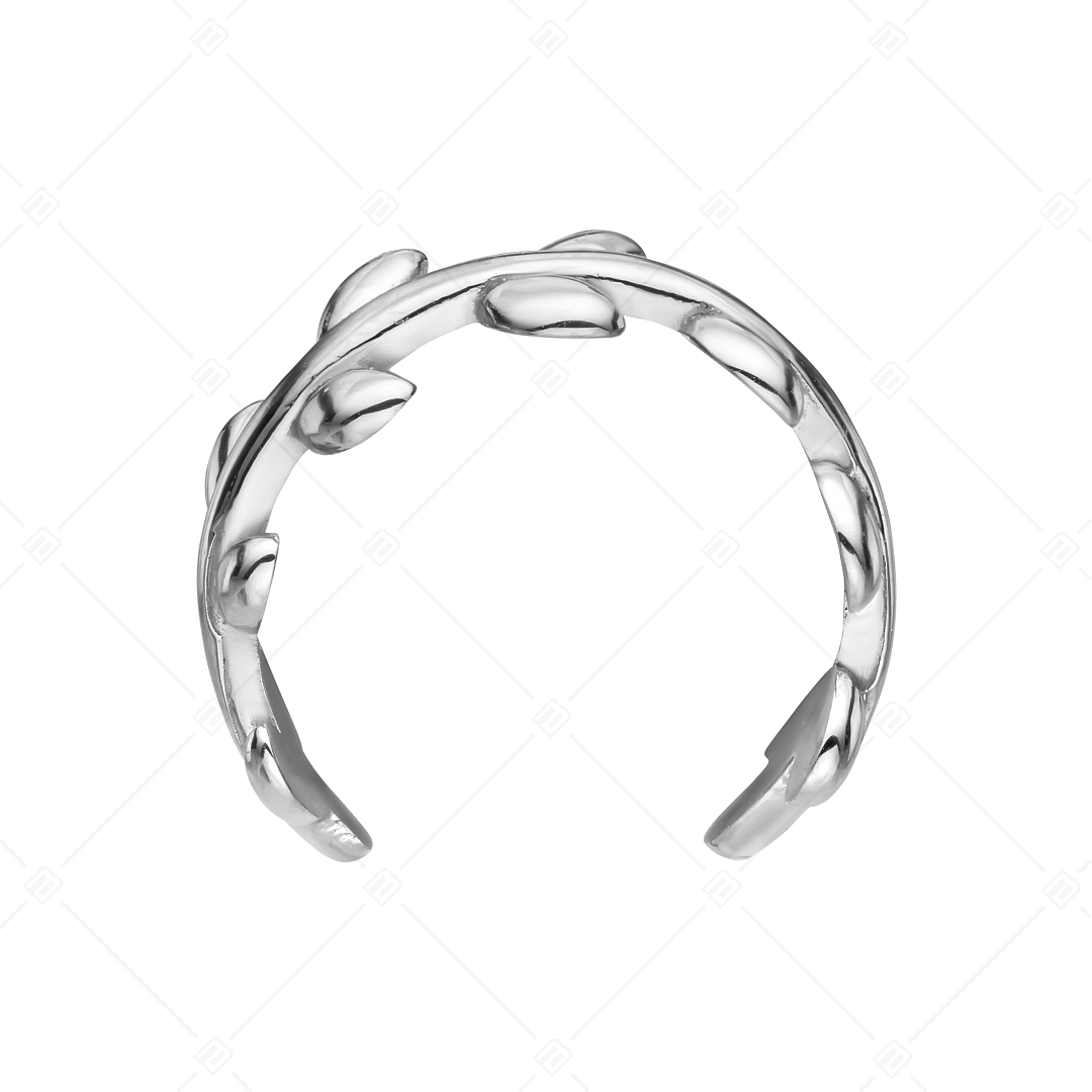 BALCANO - Leaf / Leaves Shaped Stainless Steel Toe Ring, High Polished (651009BC97)