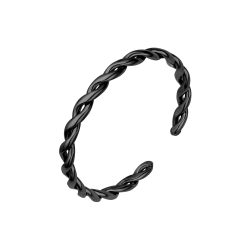 BALCANO - Tresse / Braided Shaped Stainless Steel Toe Ring, Black PVD Plated