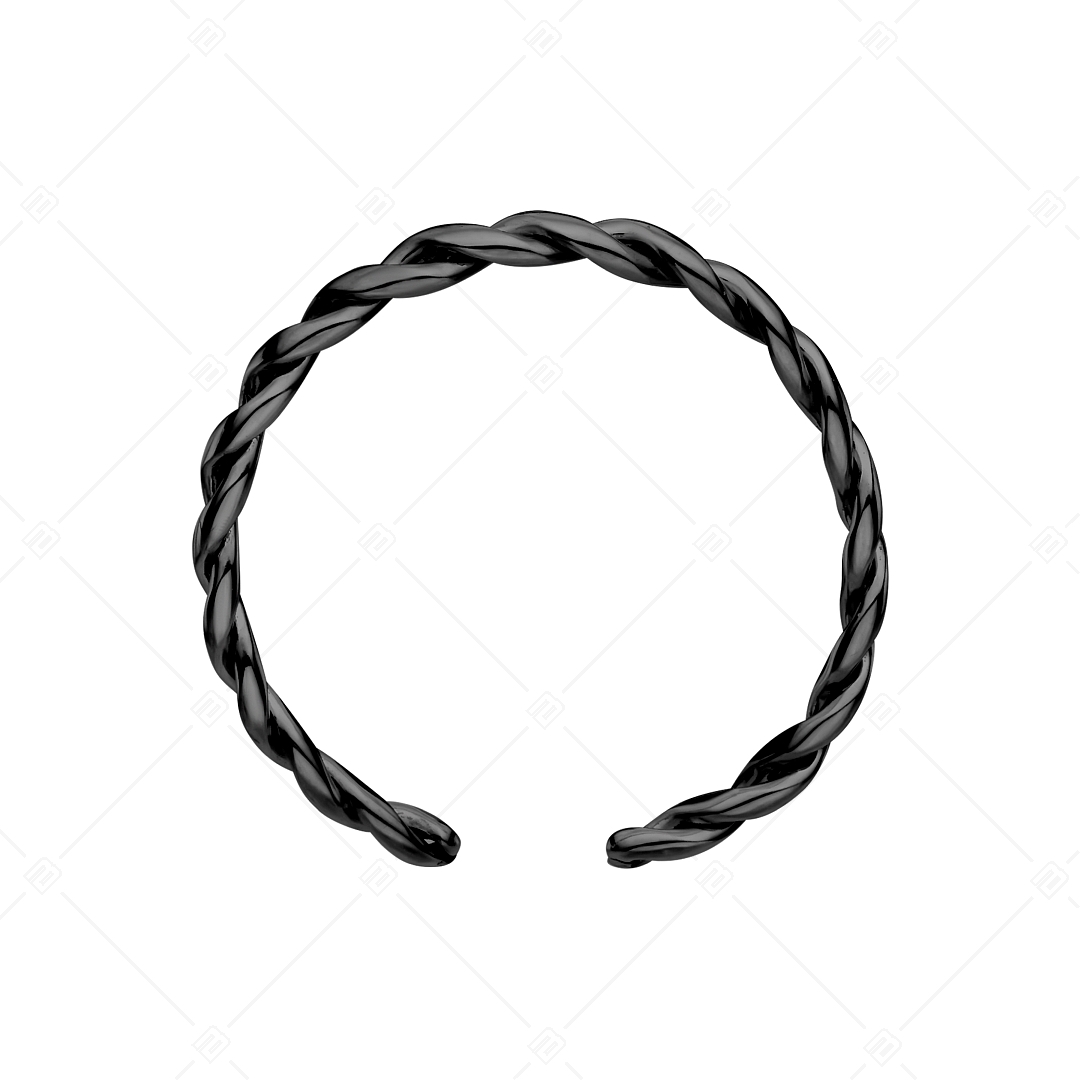BALCANO - Tresse / Braided Shaped Stainless Steel Toe Ring, Black PVD Plated (651010BC11)