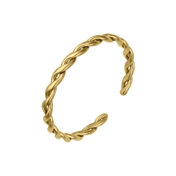 BALCANO - Tresse / Braided Shaped Stainless Steel Toe Ring, 18K Gold Plated