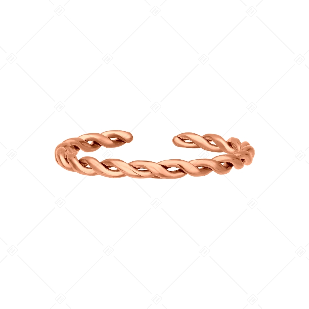 BALCANO - Tresse / Braided Shaped Stainless Steel Toe Ring, 18K Rose Gold Plated (651010BC96)