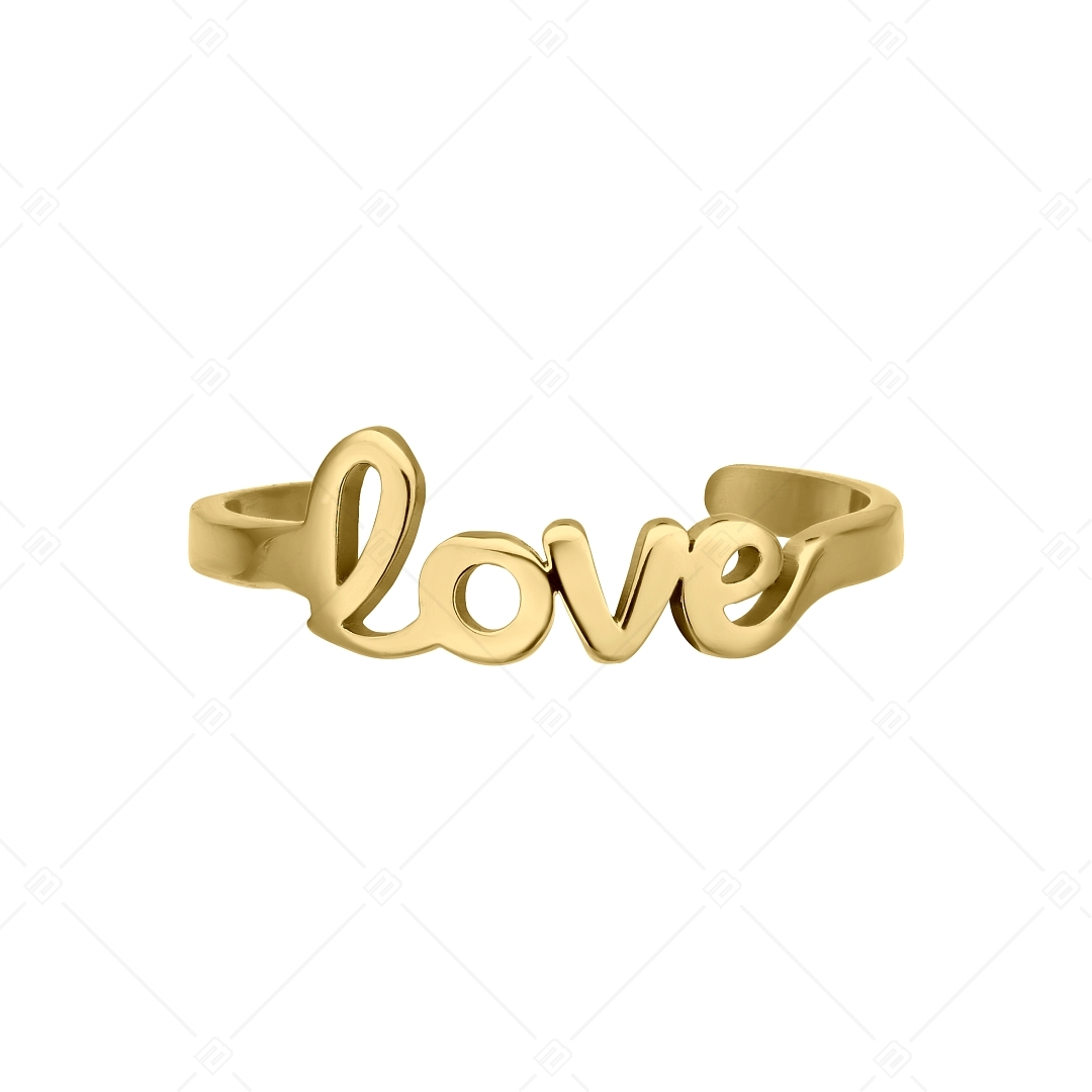 BALCANO - Love / Stainless Steel Toe Ring With "Love" Symbol, 18K Gold Plated (651011BC88)