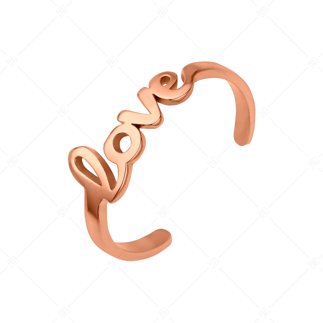BALCANO - Love / Stainless Steel Toe Ring With "Love" Symbol, 18K Rose Gold Plated (651011BC96)