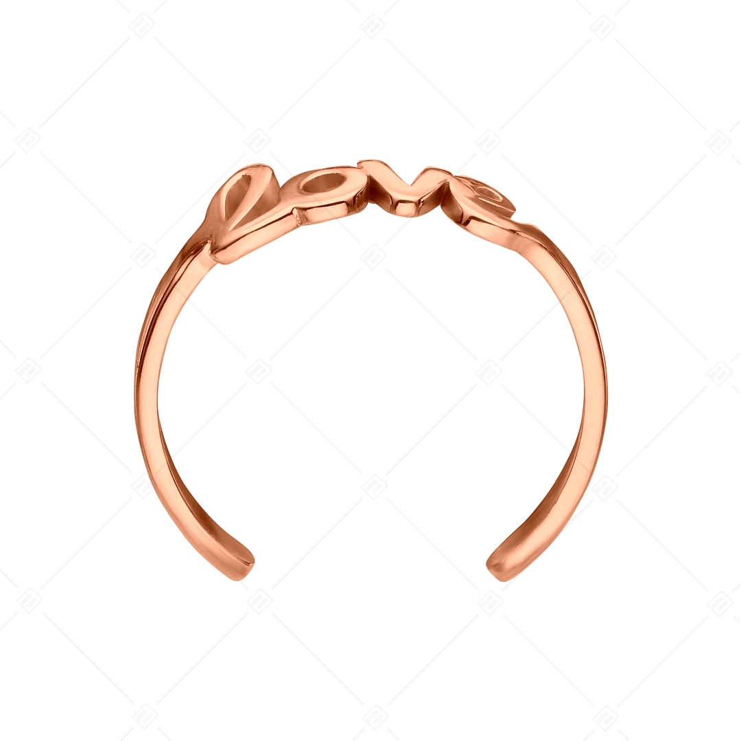 BALCANO - Love / Anneau d'orteil en acier inoxydable avec symbole de "Love", plaqué or rose 18K (651011BC96)