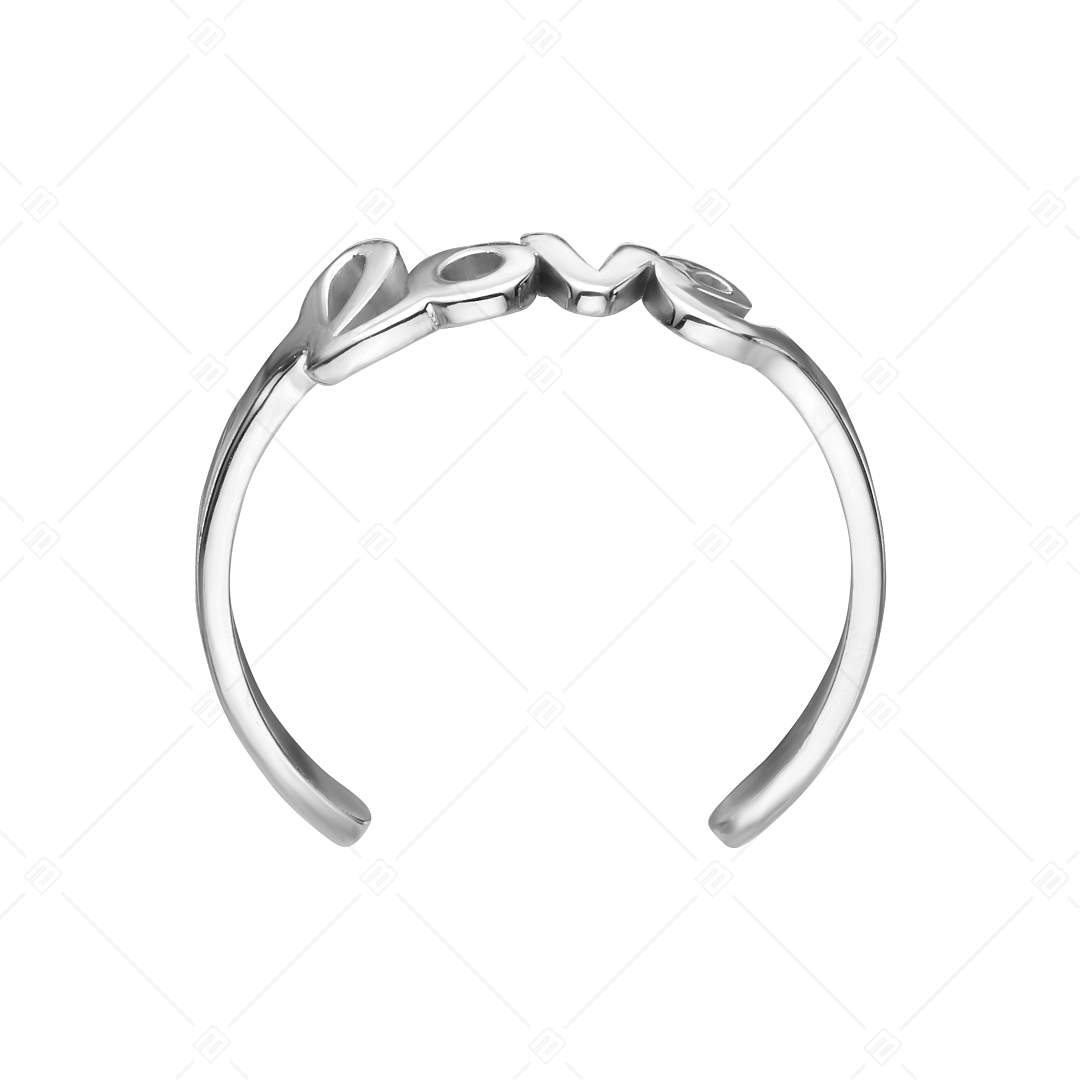 BALCANO - Love / Anneau d'orteil en acier inoxydable avec symbole de "Love", avec hautement polie (651011BC97)