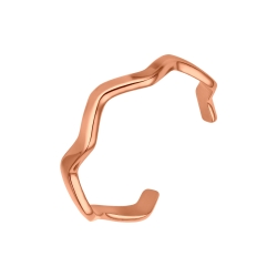 BALCANO - Wave / Stainless Steel Toe Ring With Wave Shape, 18K Rose Gold Plated