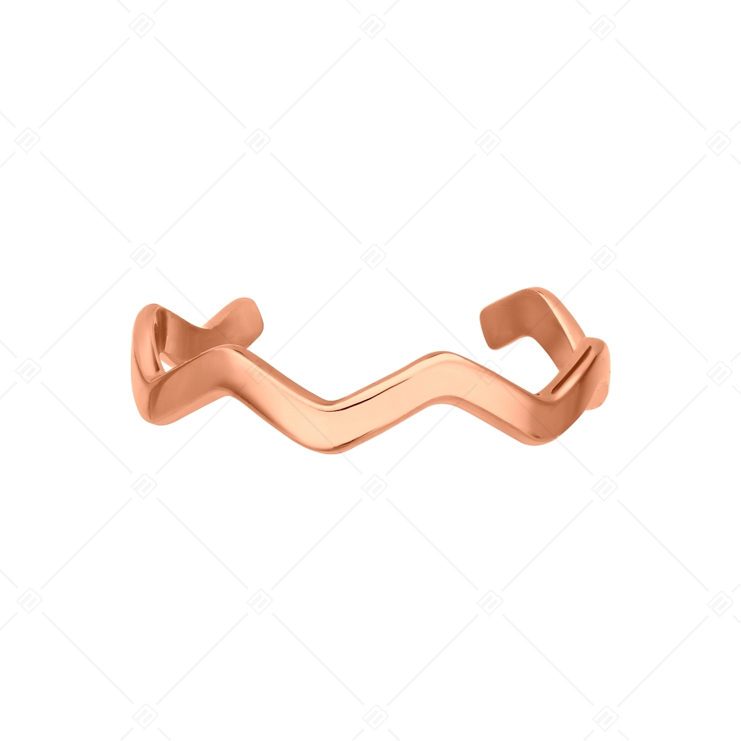 BALCANO - Wave / Stainless Steel Toe Ring With Wave Shape, 18K Rose Gold Plated (651013BC96)