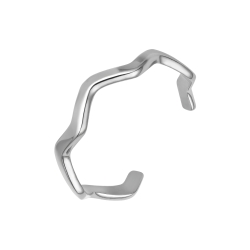 BALCANO - Wave/ Stainless Steel Toe Ring With Wave Shape, High Polished
