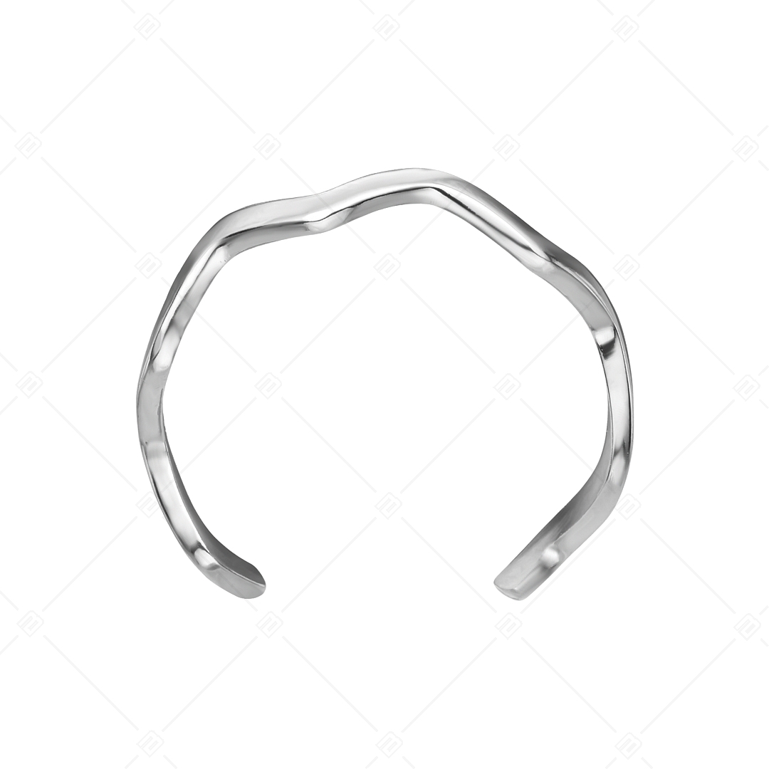 BALCANO - Wave / Stainless Steel Toe Ring With Wave Shape, High Polished (651013BC97)