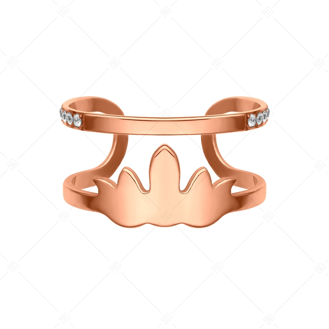 BALCANO - Fire / Fire Shaped Stainless Steel Toe Ring With Zinconia Gemstones, 18K Rose Gold Plated (651018BC96)