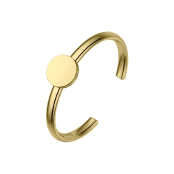 BALCANO - Bottone / Engravable Stainless Steel Toe Ring With Round Headpiece, 18K Gold Plated