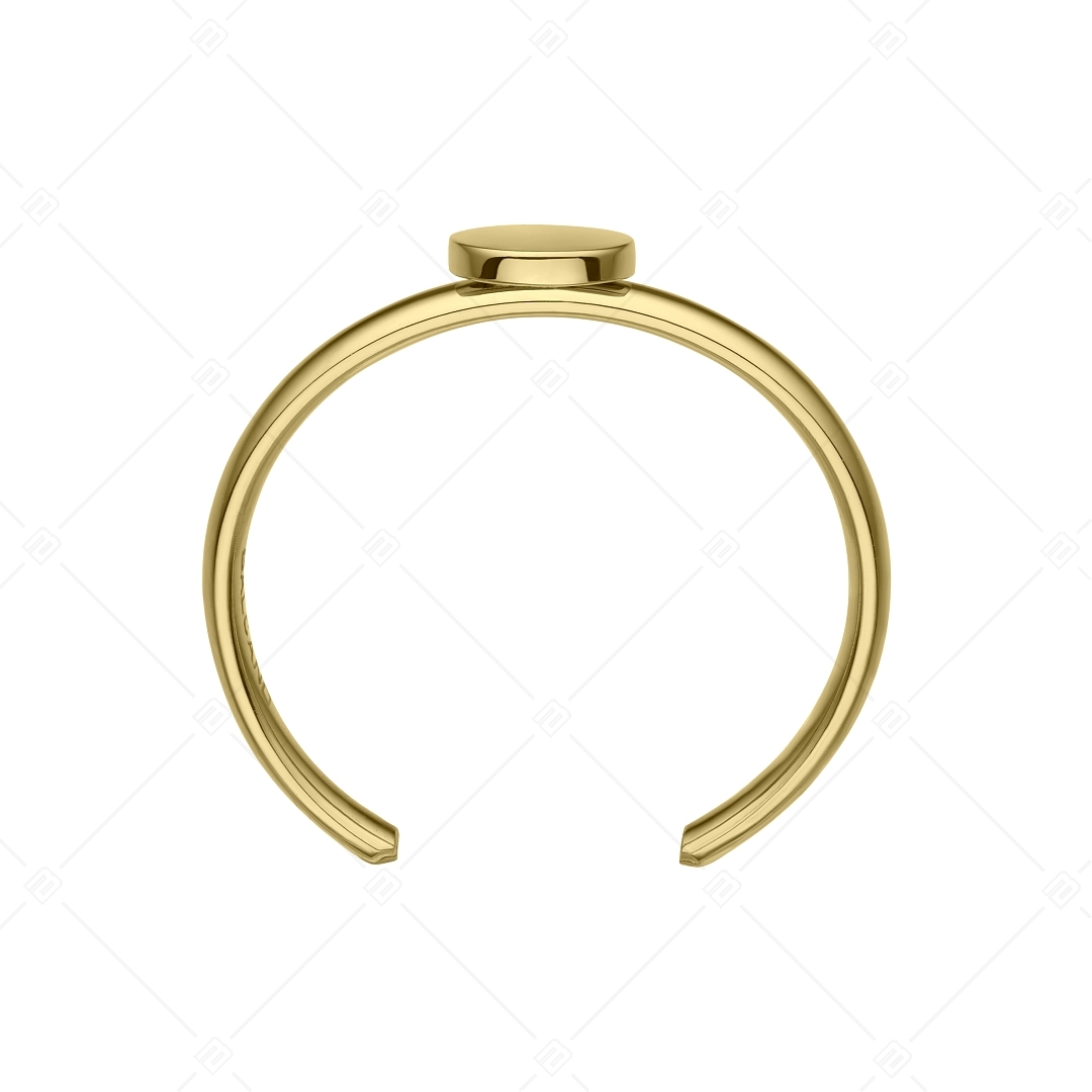 BALCANO - Bottone / Engravable Stainless Steel Toe Ring With Round Headpiece, 18K Gold Plated (651019BC88)