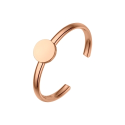 BALCANO - Bottone / Engravable Stainless Steel Toe Ring With Round Headpiece, 18K Rose Gold Plated