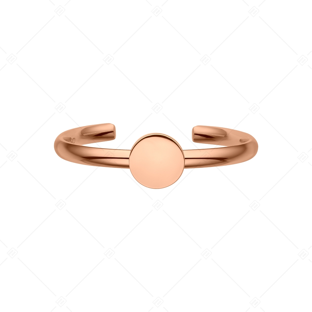 BALCANO - Bottone / Engravable Stainless Steel Toe Ring With Round Headpiece, 18K Rose Gold Plated (651019BC96)